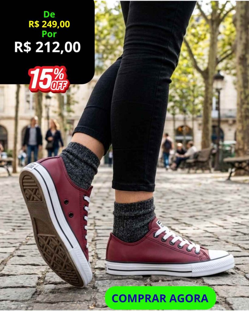 VITRINE 17 Tênis Feminino All Star Converse Couro – Estilo e Conforto