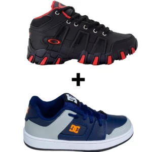Kit 2 Tênis Infantil DC Shoes Skatista + Tênis Infantil Botinha Oakley