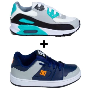 Kit 2 Tênis Infantil Mini Max AIR + Tênis Infantil DC Shoes Skatista