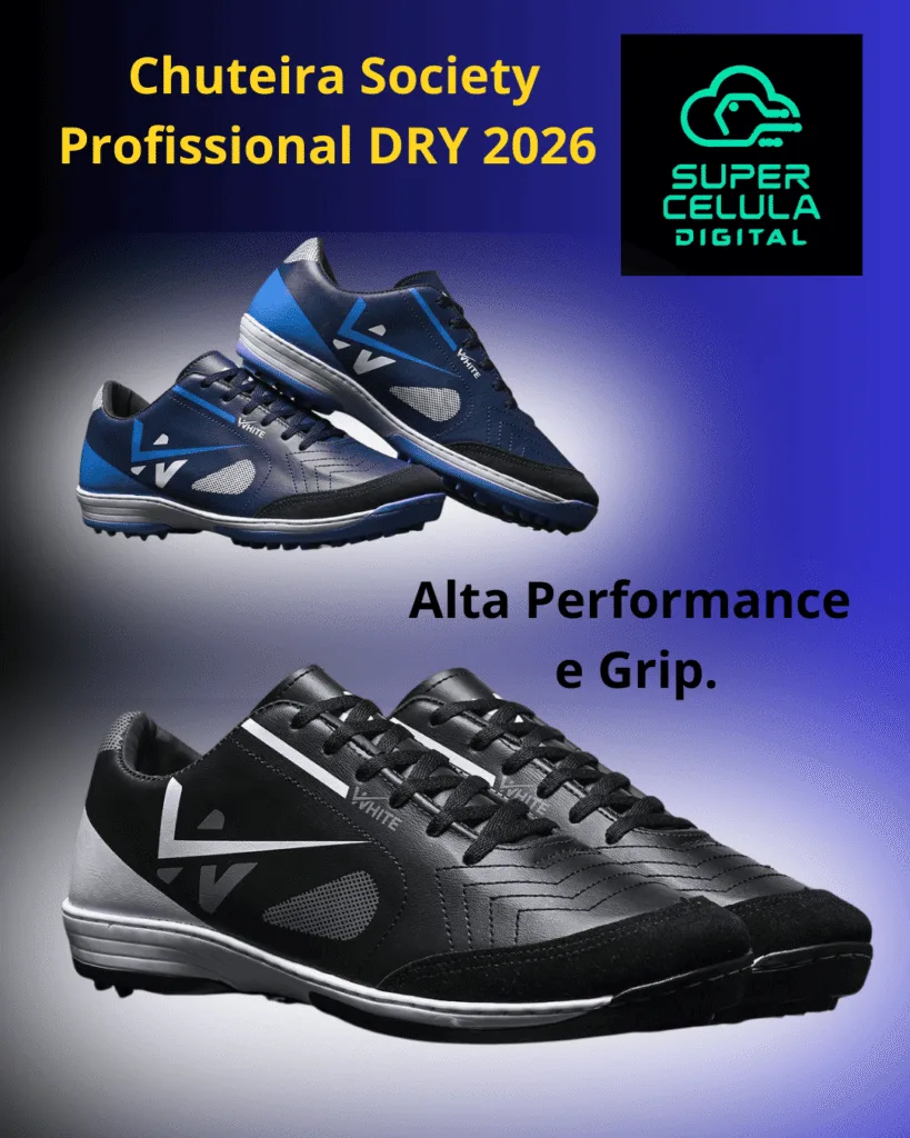 Chuteira Society Profissional DRY 2026 - Alta Performance e Grip