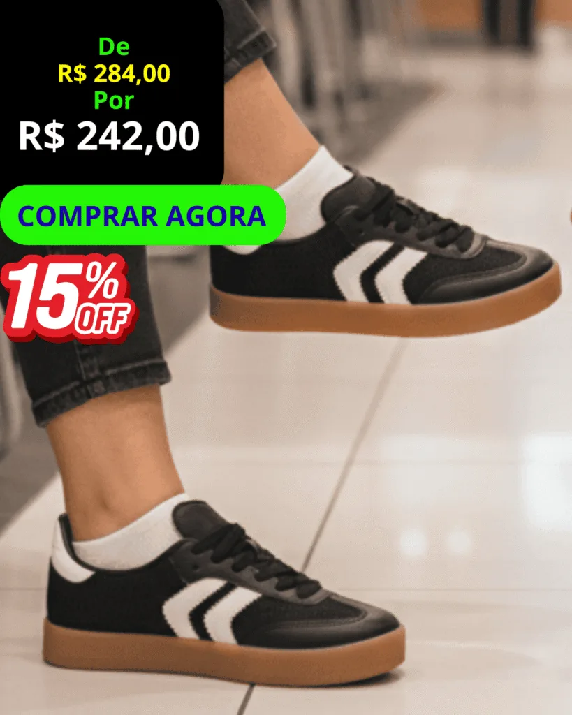 Tênis Feminino Casual Arrows Moderno – Conforto 2026 frontal.