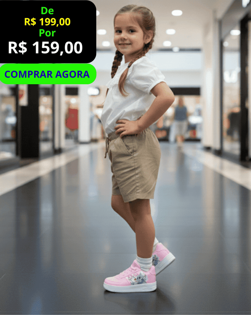 Tênis Infantil Casual Stitch Forcee - vista frontal, com botão verde Comprar Agora.