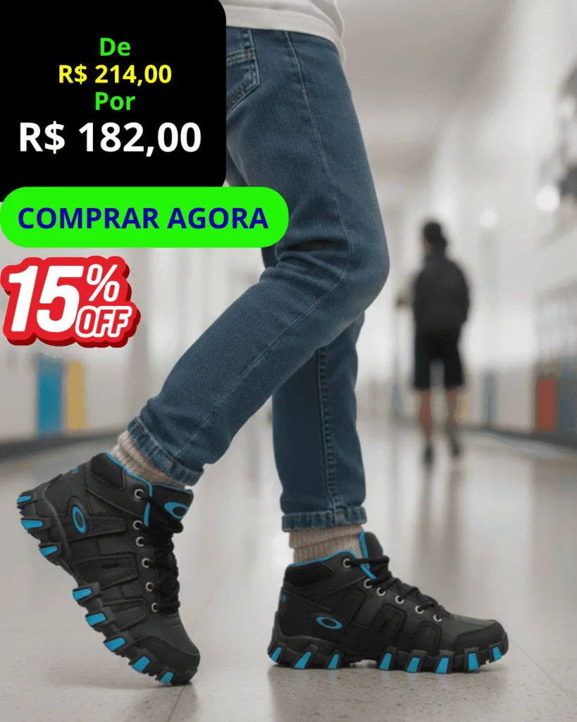 Tênis Infantil Botinha Gaelzim - vista frontal, com botão verde Comprar Agora.