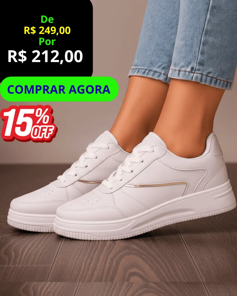 Tênis Casual Elegância feminina WR – moda 2026