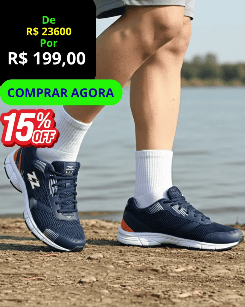 Tênis Abuzze Classic Running Masculino em uso - Oferta Especial