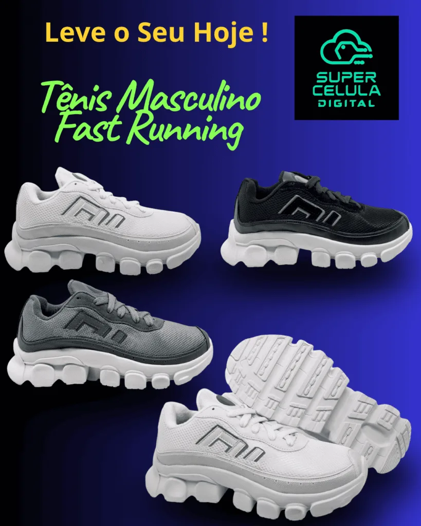Tênis Masculino Fast Running - Leveza e Performance