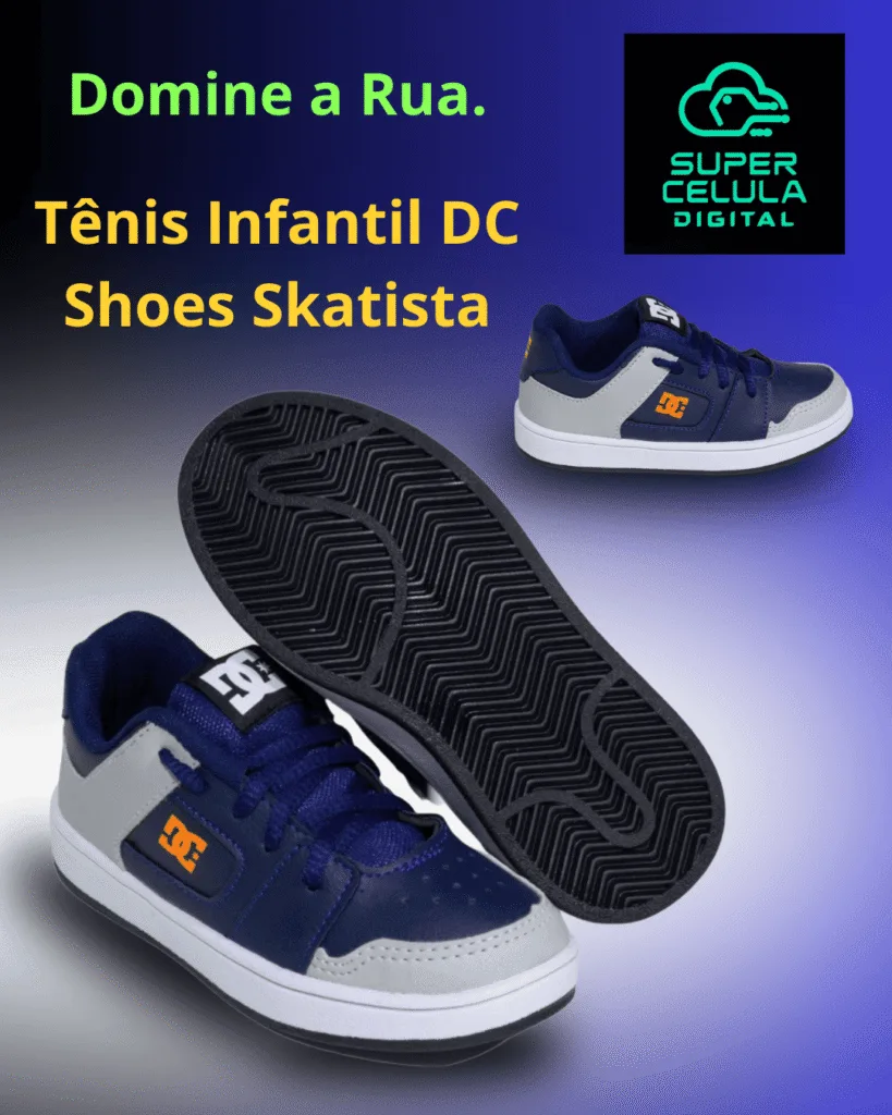 Tênis Infantil DC Shoes Skatista Azul - Domine a Rua