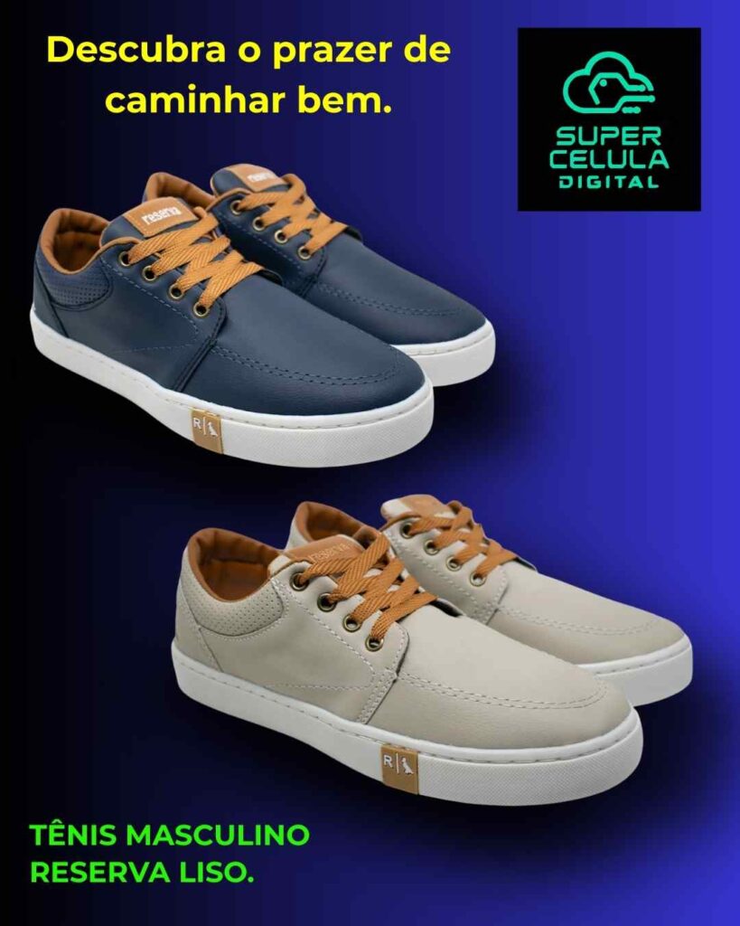 VITRINE 37 Tênis Masculino Reserva Liso – Conforto e Estilo Casual para 2026.