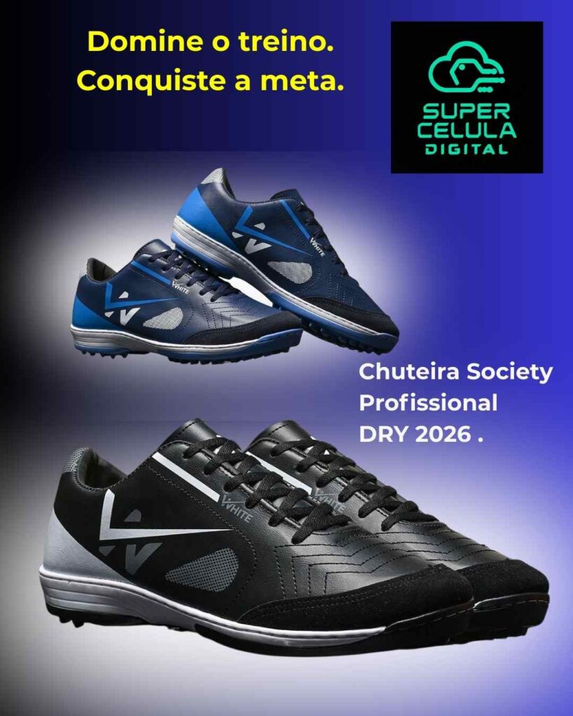 VITRINE 39 Chuteira Society Profissional DRY 2026 – Alta Performance e Grip