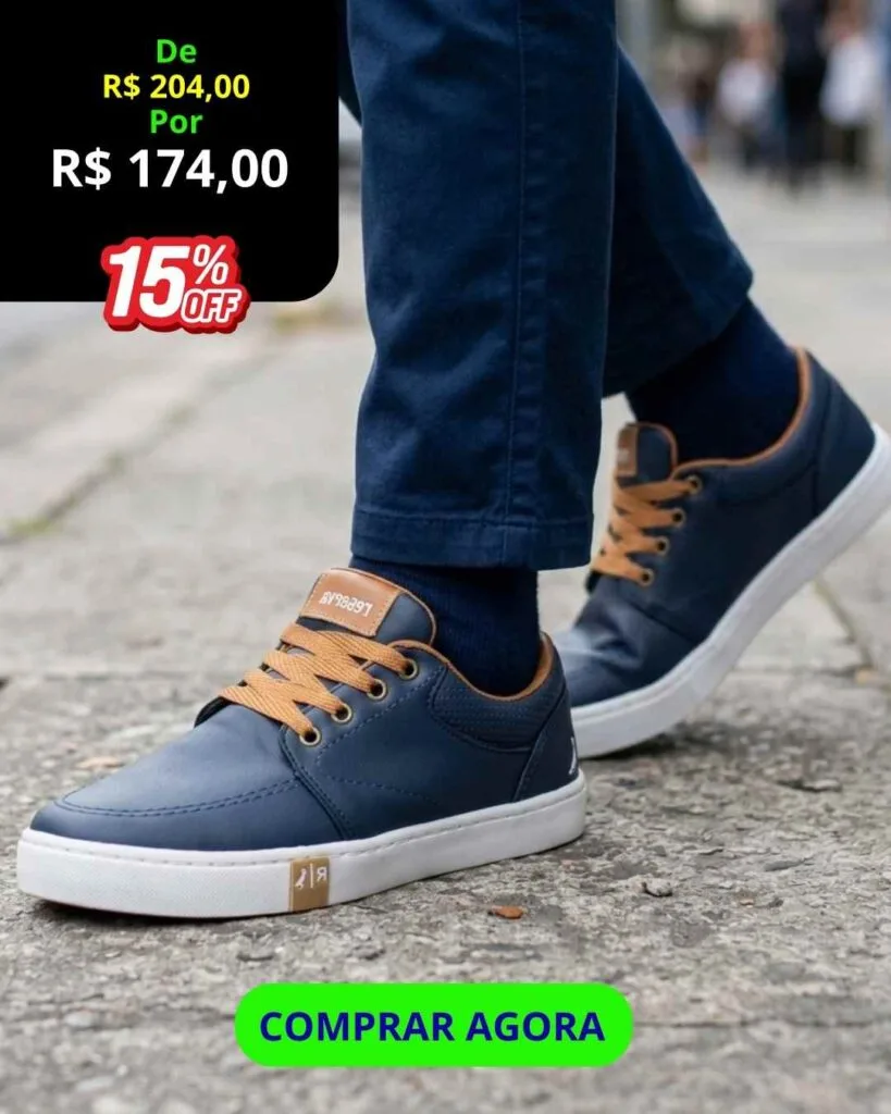 Tênis Masculino Reserva Liso – Conforto e Estilo Casual para 2026.
