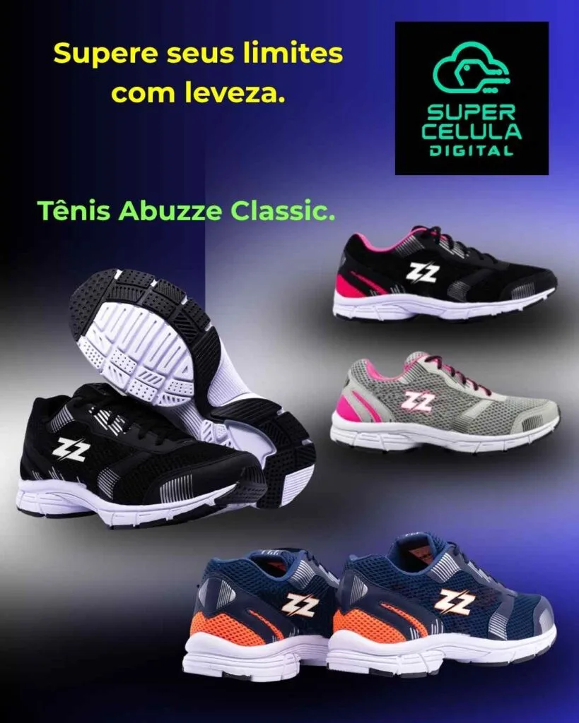 Tênis Abuzze Classic Running – Performance e Leveza 2026