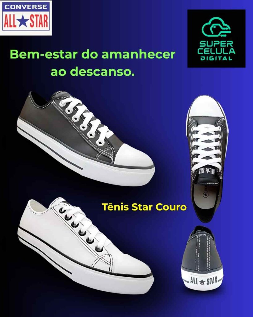 VITRINE 60 Tênis Star Couro Versátil e Confortável