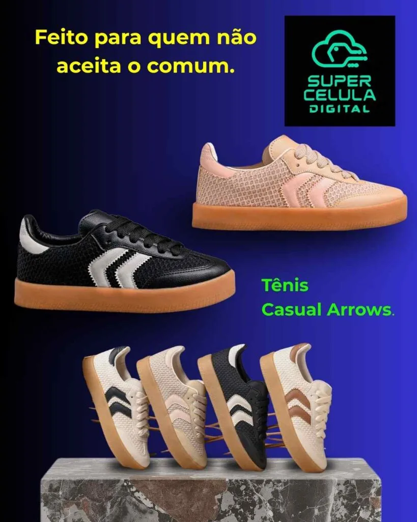 Tênis Feminino Casual Arrows Moderno – Conforto 2026