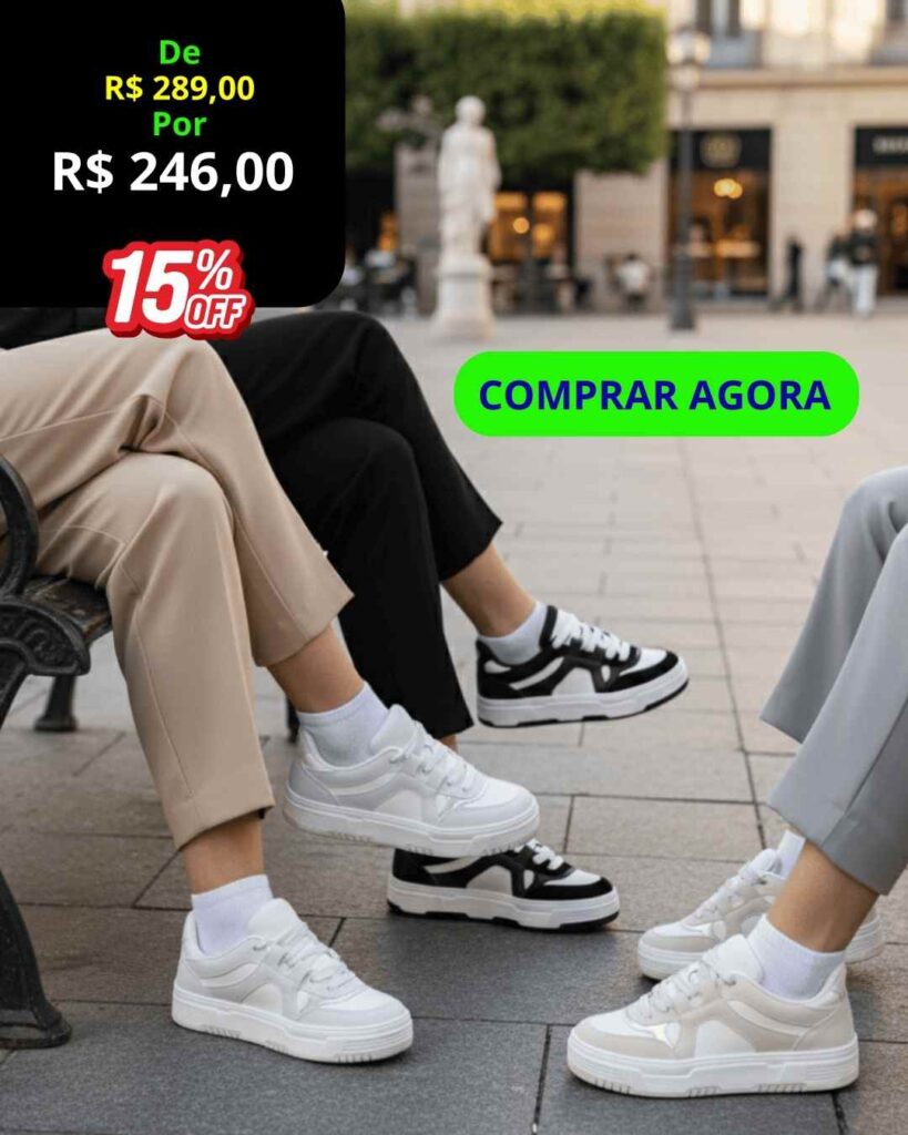VITRINE 46 Tênis Feminino Casual Milano – 100% Original.