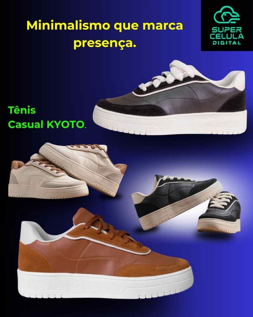 VITRINE 15 Tênis Feminino Casual Kyoto – Estilo e Conforto em 2026