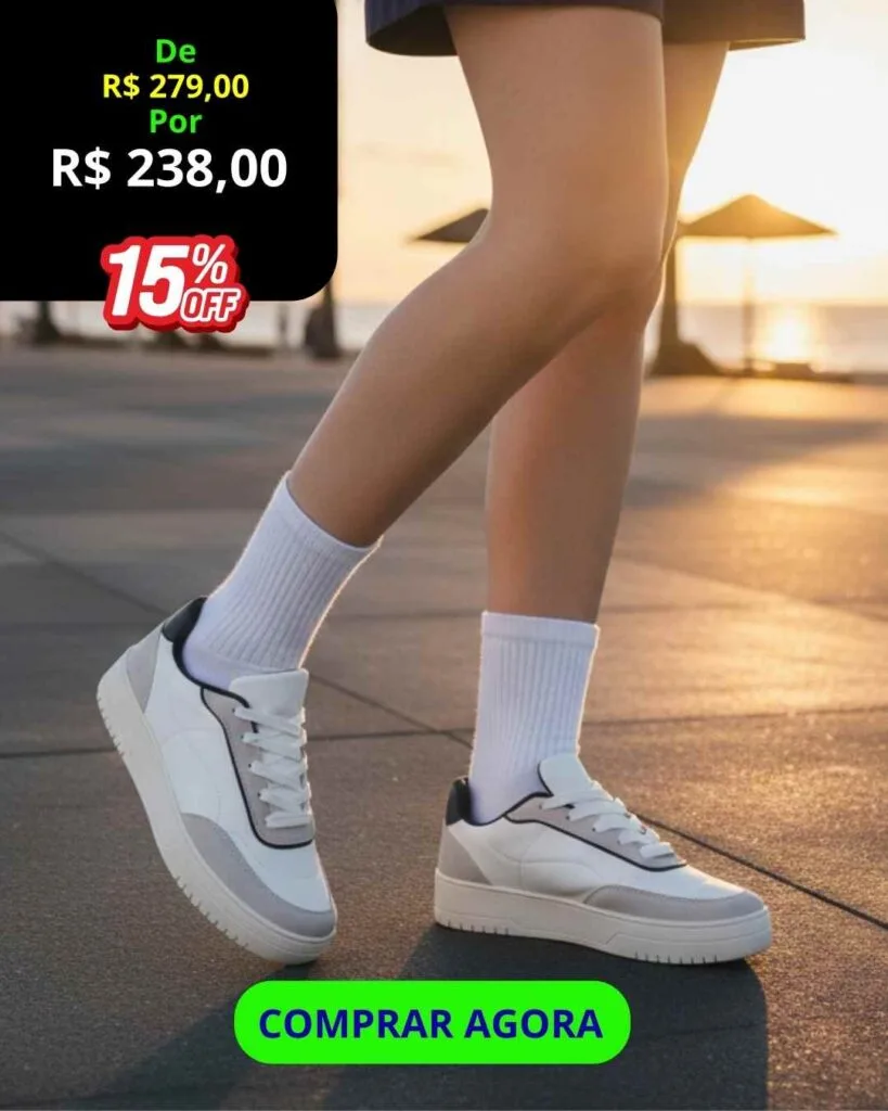 Tênis Feminino Casual Kyoto – Estilo e Conforto
