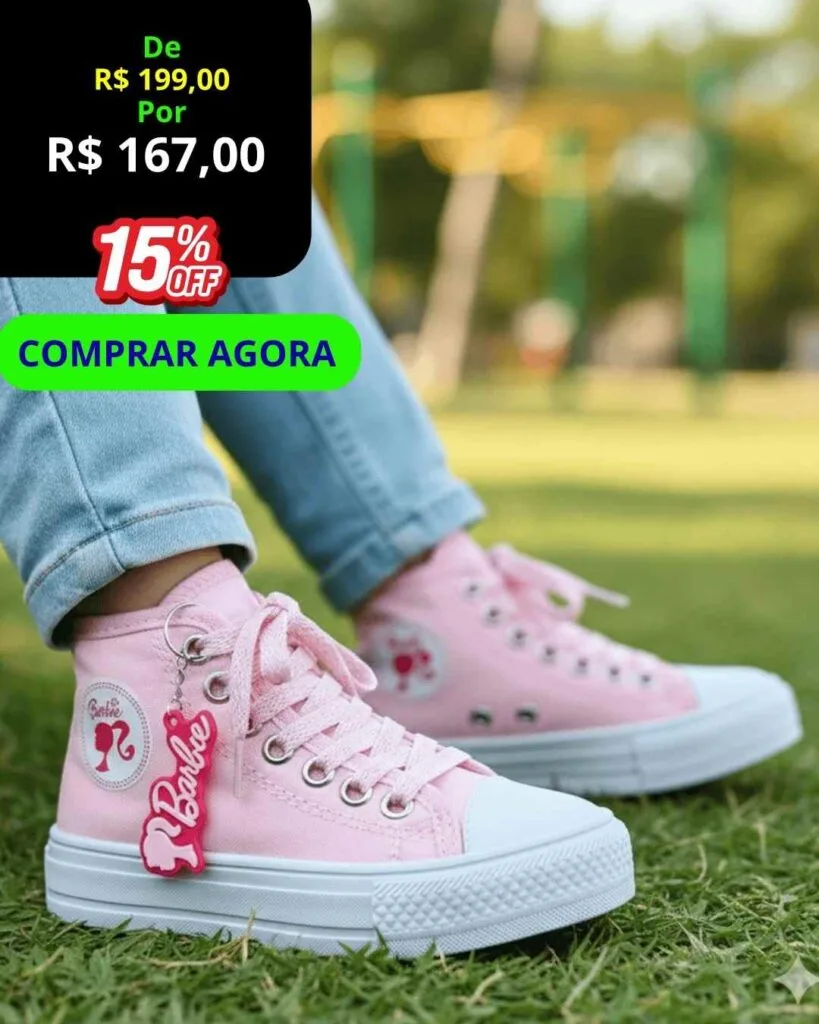 Tênis Infantil Personagens Cano Alto