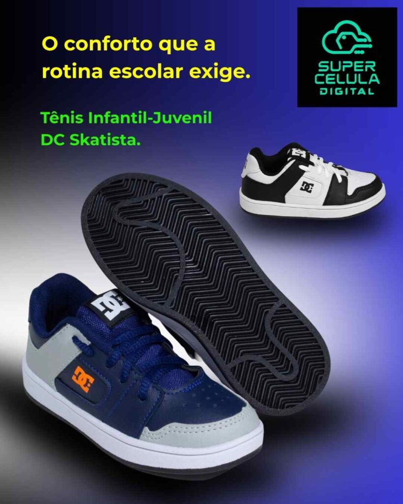 VITRINE 52 Tênis Infantil DC Shoes Skatista – Estilo Street e Conforto 2026