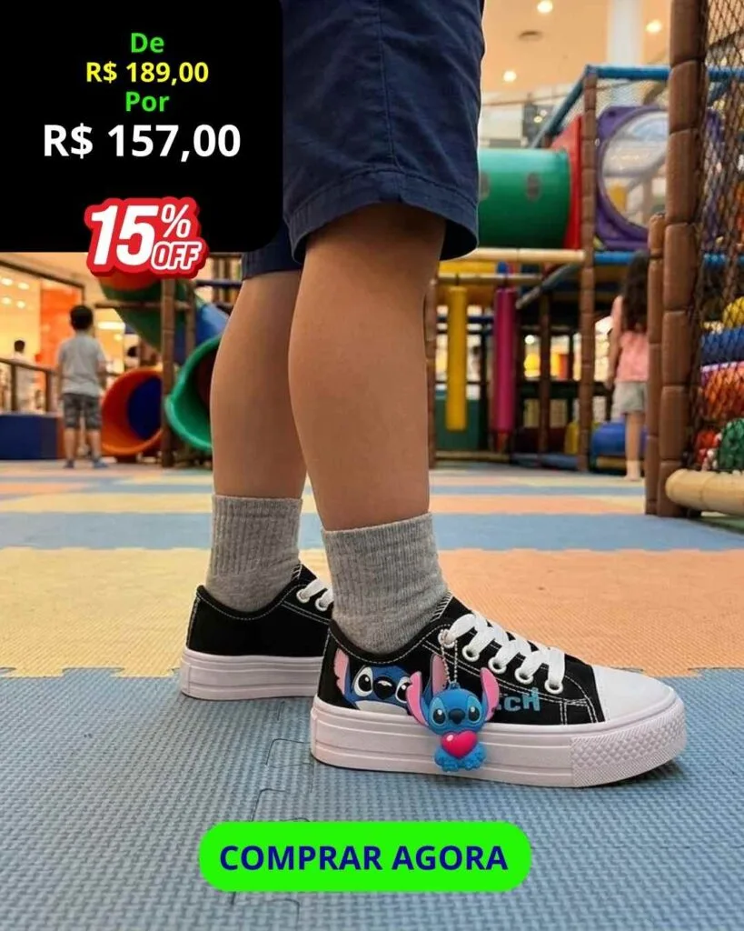 Tênis Personagens Infantil Cano Baixo