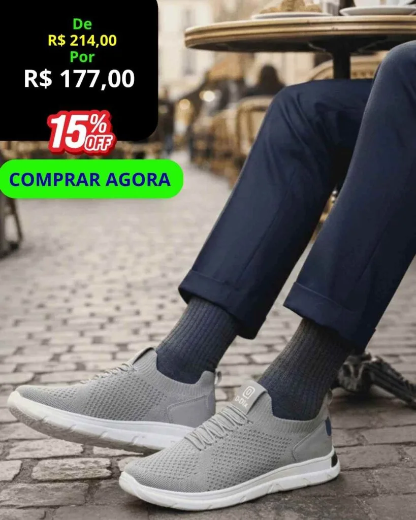 Tênis Masculino Casual Knit Conforto Premium