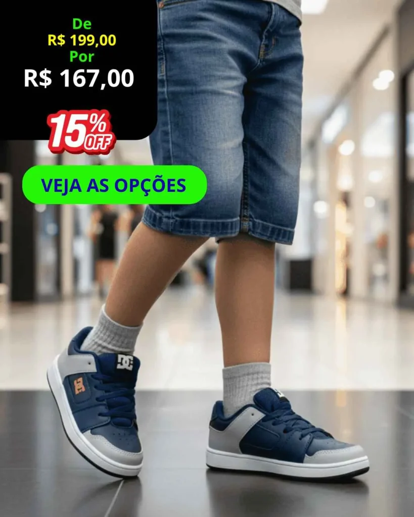 Tênis Infantil DC Shoes Skatista – Estilo Urbano
