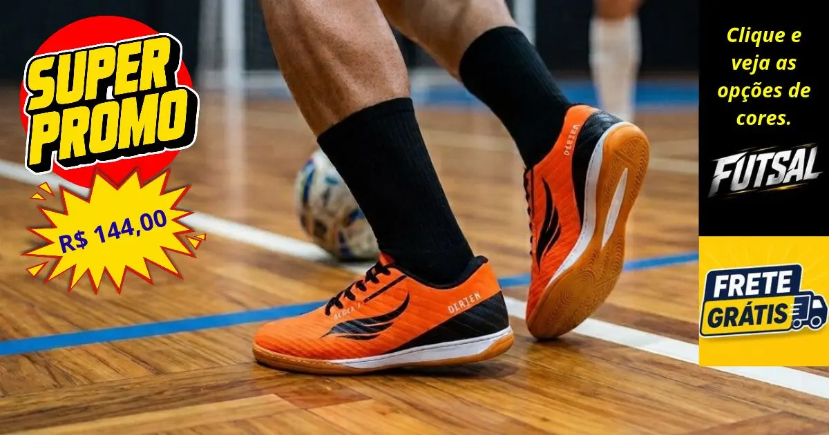 Chuteira Futsal Derten Ultra 7: Desempenho, Conforto e Estabilidade nas Quadras 1 chuteira futsal derten ultra 7