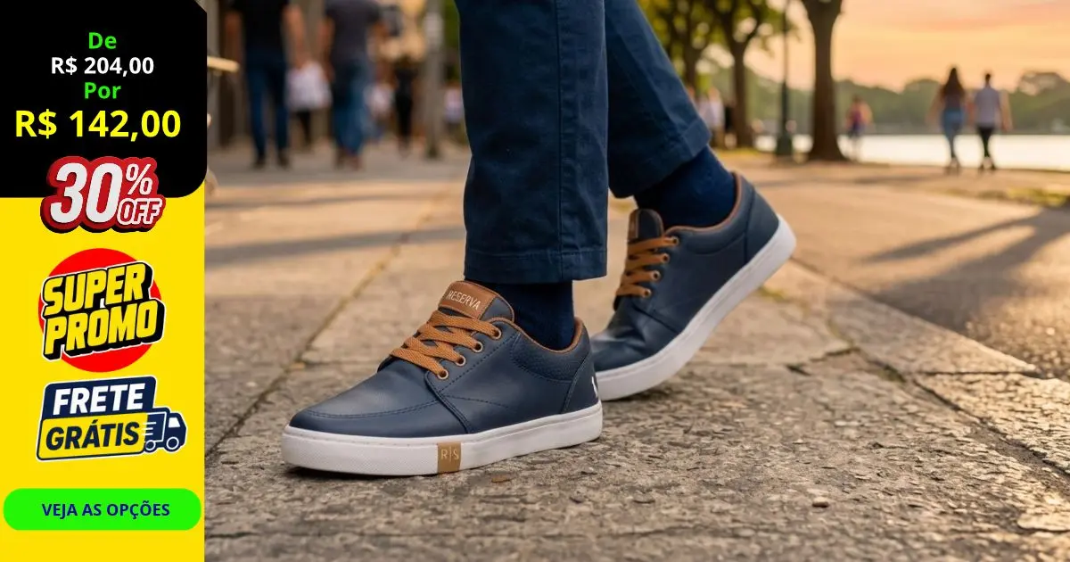 Sapatênis Masculino Reserva Liso: Estilo Urbano, Conforto e Elegância Versátil 1 Tênis Masculino Reserva Liso