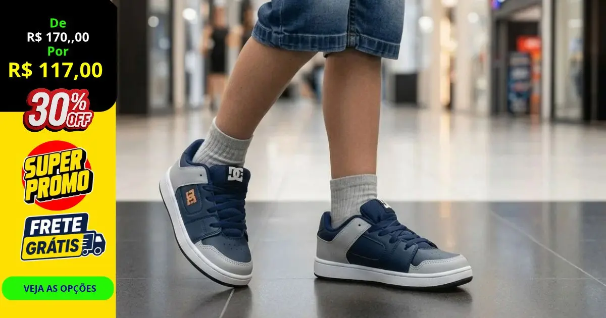 Tênis Infantil DC Shoes Skatista: Atitude Street, Durabilidade e Estilo para Escola e Lazer 1 Tênis Infantil DC Shoes Skatista